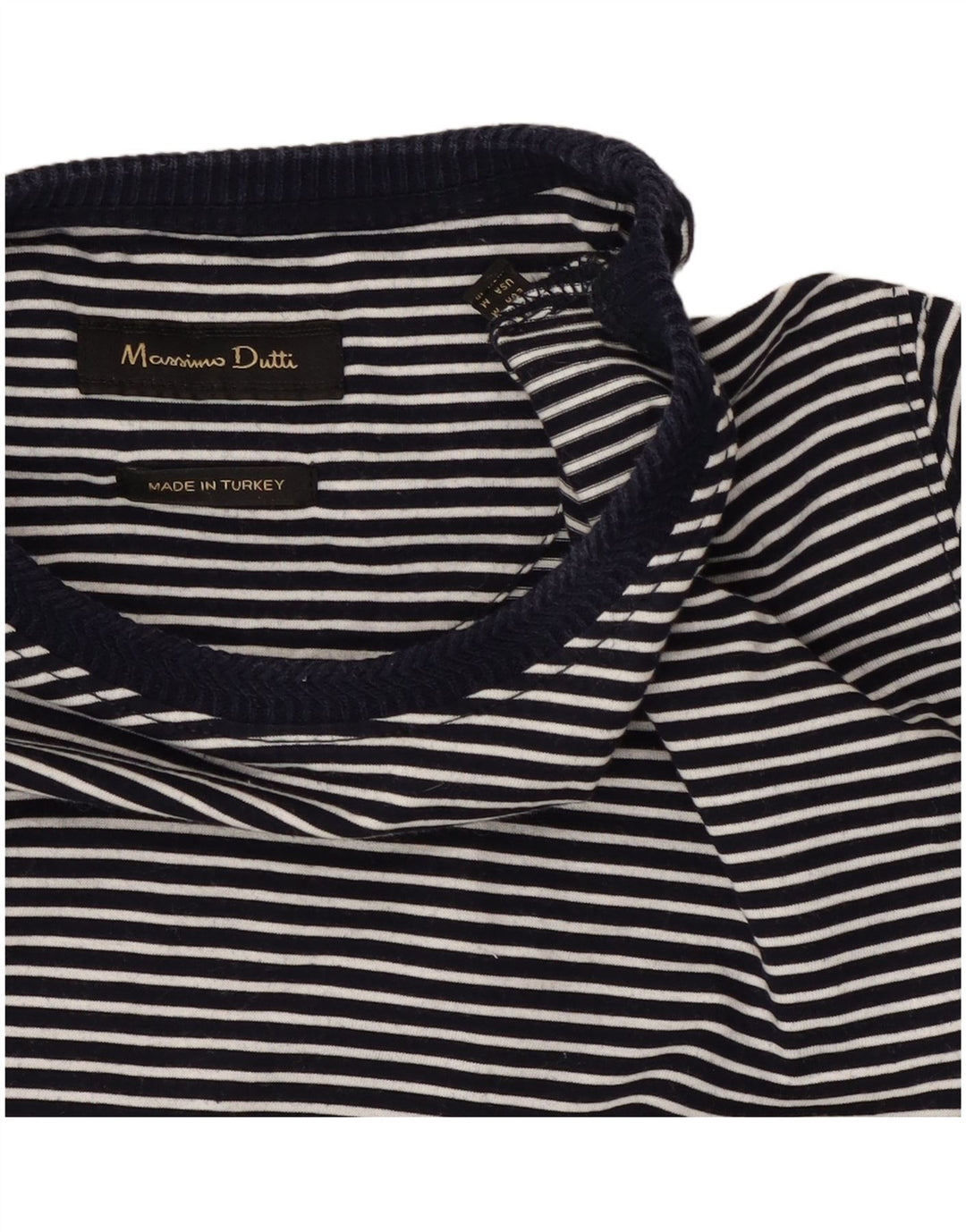 Massimo Dutti T-shirt pour homme à fines rayures bleu marine moyen