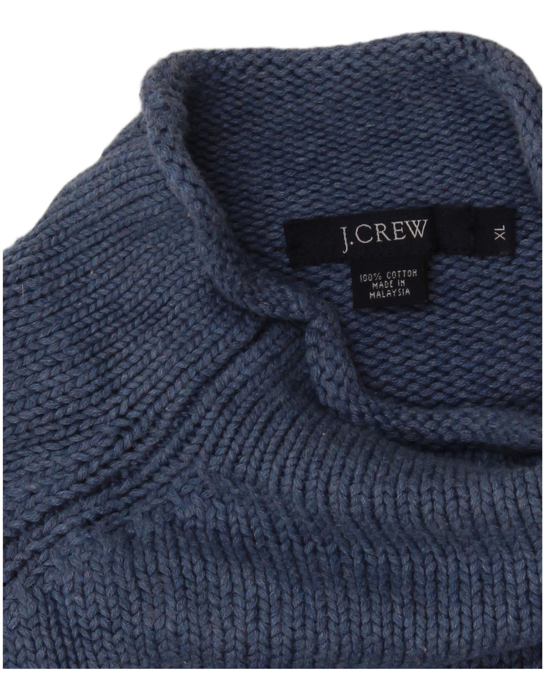J. CREW Pull Col Roulé Homme XL Bleu Coton