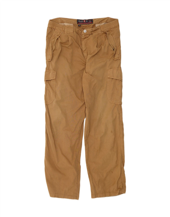 Murphy & Nye Pantalon cargo droit pour homme W38 L33 Coton beige