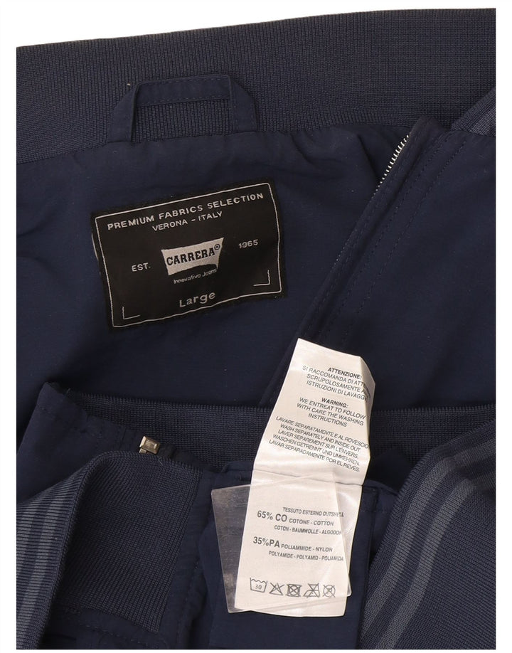 Carrera Veste Bomber Homme UK 40 Large Bleu Marine Coton