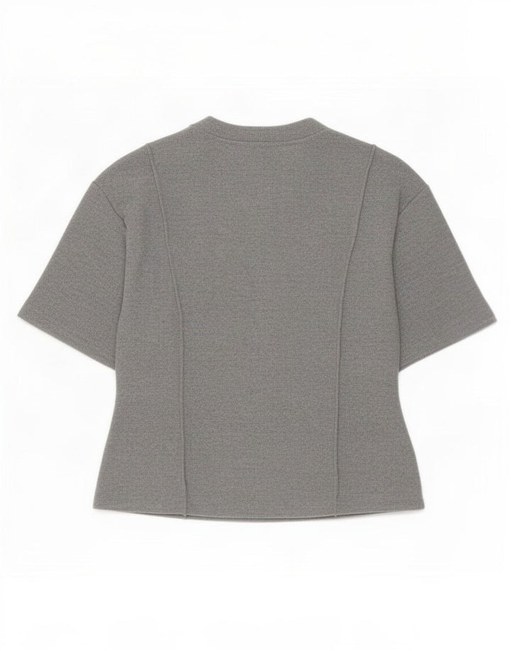 Marks & Spencer T-Shirt Femme Top UK 16 Large Gris Polyester