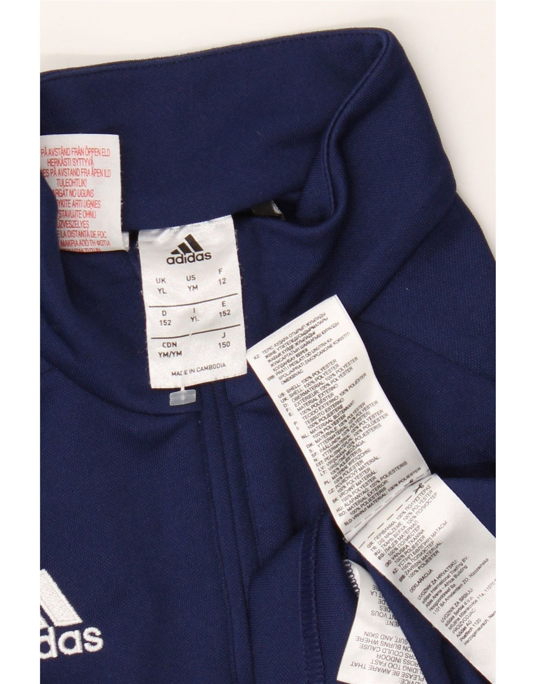 Adidas Haut de survêtement Climalite pour garçon 11-12 ans Bleu marine Taille L