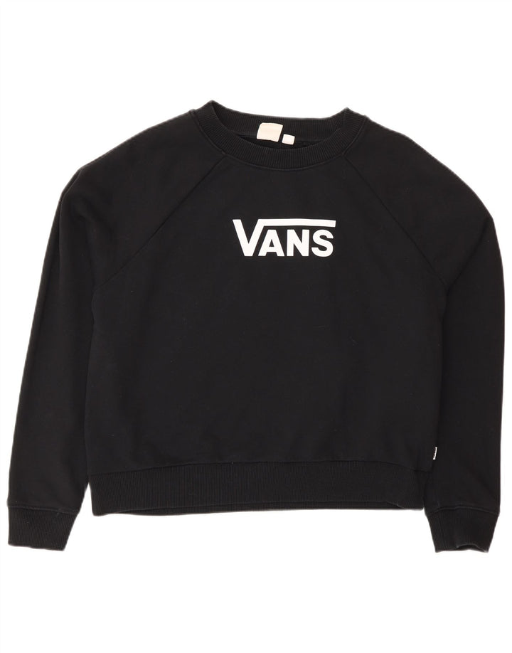 Vans Sweat-shirt surdimensionné graphique pour femme UK 14 en coton noir moyen