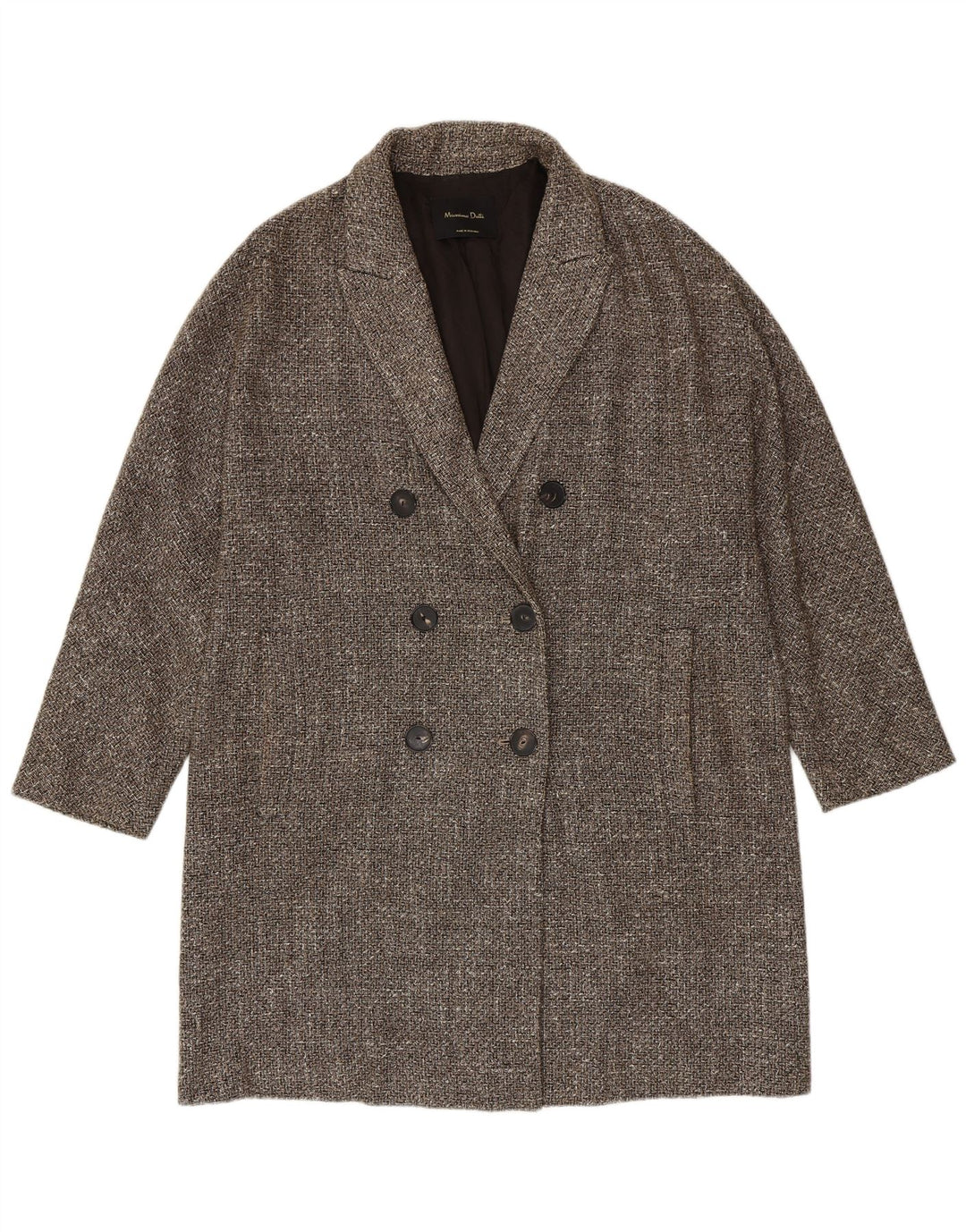 Massimo Dutti Manteau croisé pour femme UK 16 Grand chevrons gris