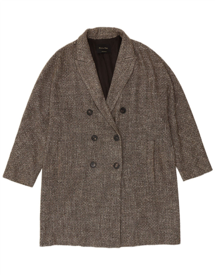 Massimo Dutti Manteau croisé pour femme UK 16 Grand chevrons gris