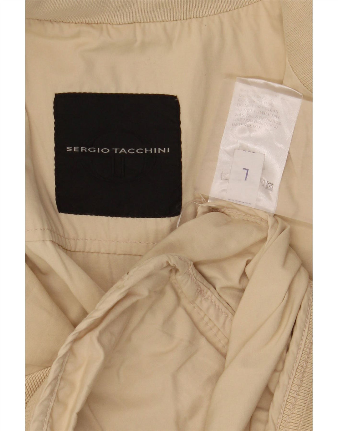 Sergio Tacchini Veste Bomber Homme UK 40 Grand Coton Beige