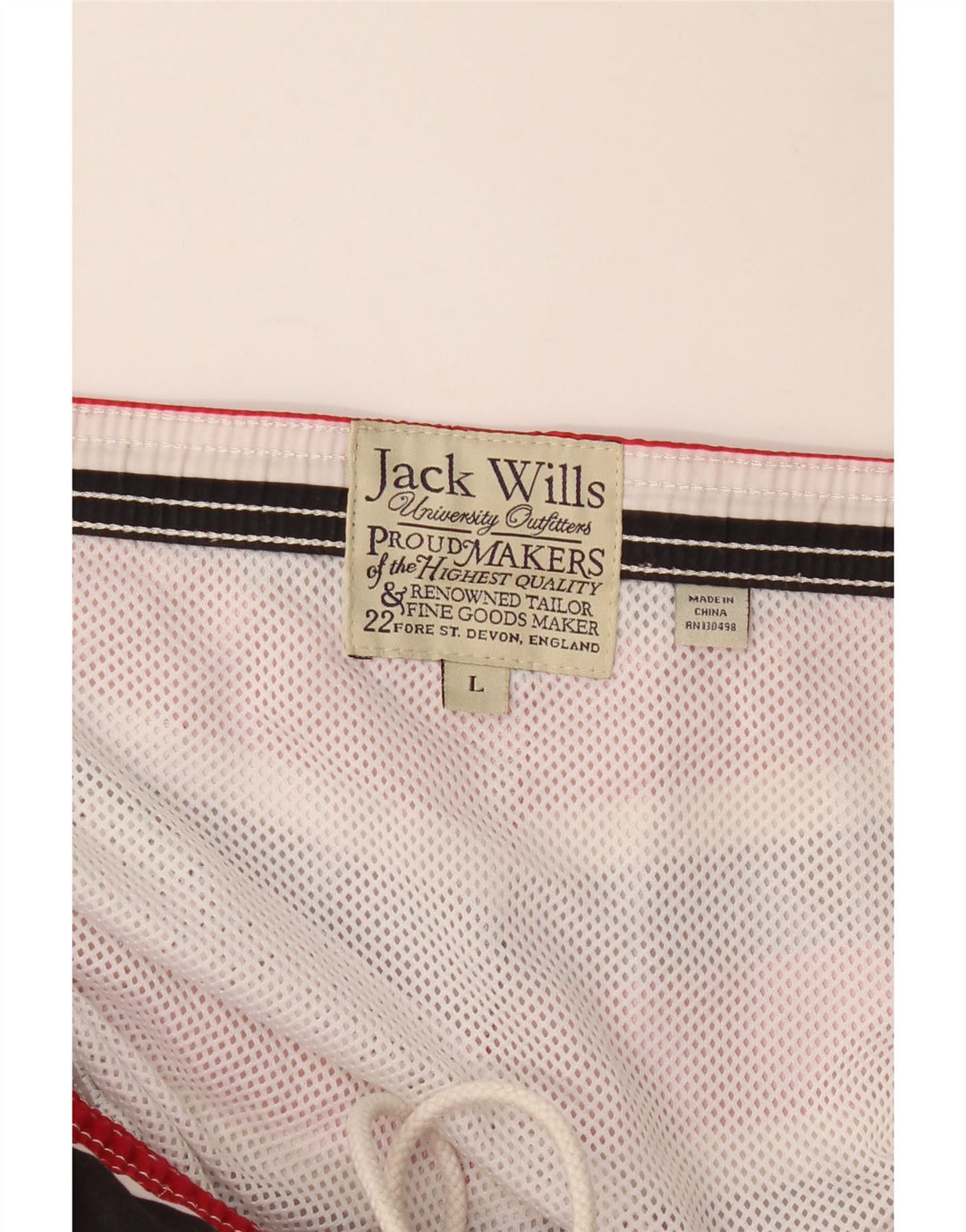 Jack Wills Short de bain pour homme Large rayé rouge