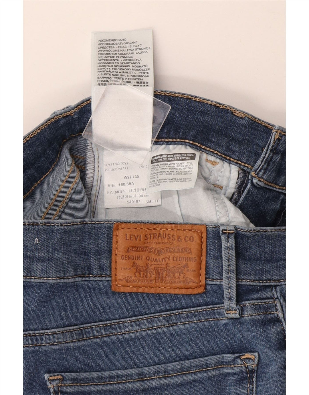 LEVI'S Jean 710 Super Skinny Femme W27 L30 Bleu Coton