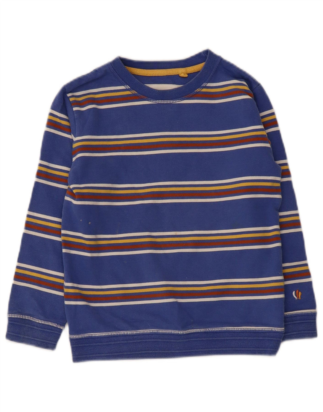 Fat Face Sweat-Shirt Garçon 5-6 Ans Bleu Rayé Coton