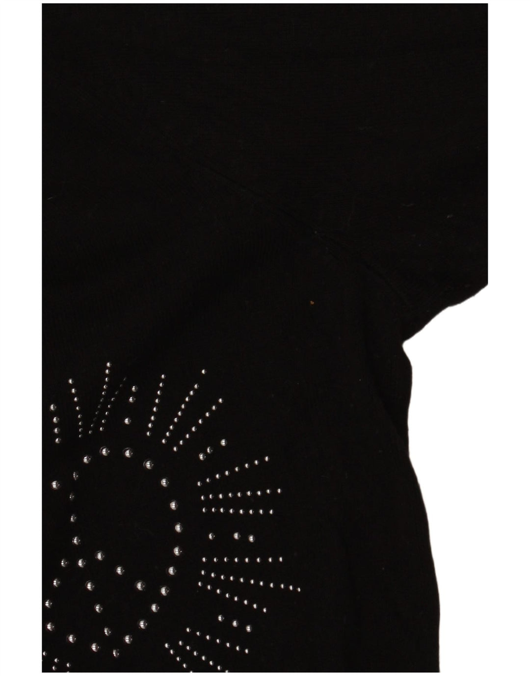 DESIGUAL Pull graphique à col en V pour femme UK 16 Large Noir Synthétique