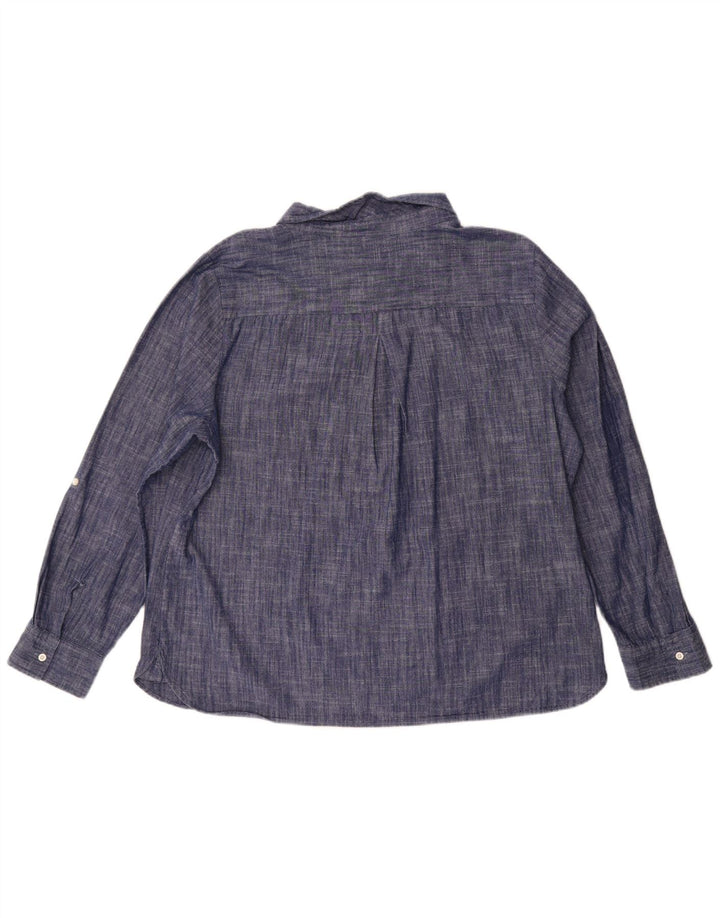 Tommy Hilfiger Chemise pull pour femme UK 20 2XL Bleu moucheté en coton