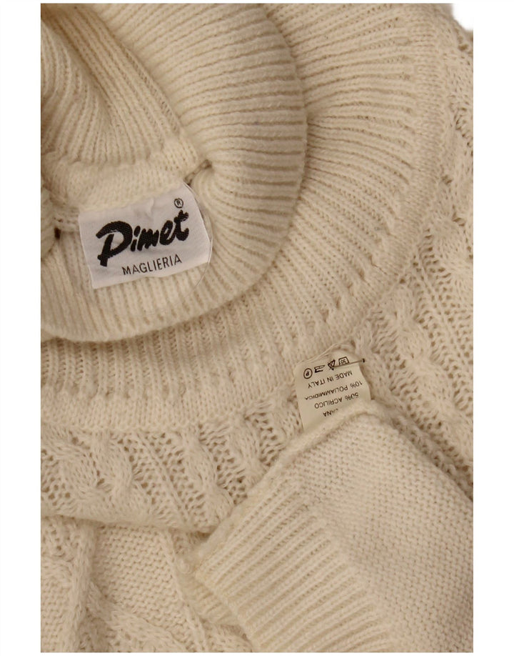 Pimet Pull Col Roulé Homme XL Laine Blanc