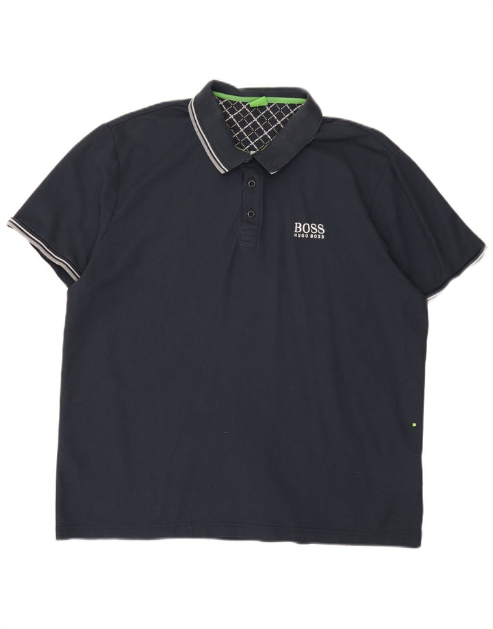HUGO BOSS Polo Homme 2XL Bleu Marine Coton