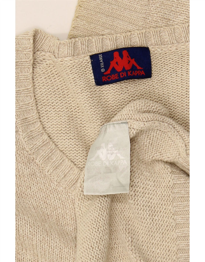 KAPPA Pull col V Homme 2XL Beige Coton