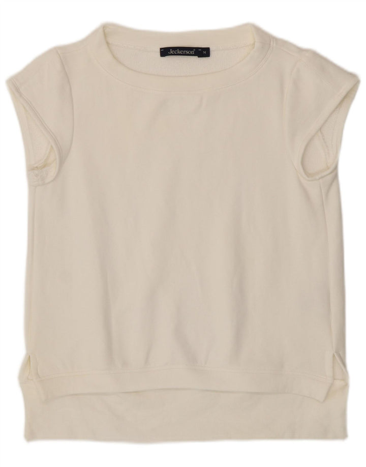 Jeckerson T-Shirt Femme Top UK 14 Coton Blanc Moyen