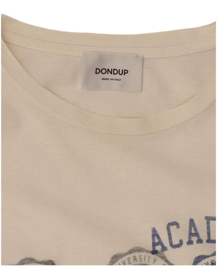 Dondup T-Shirt Graphique Homme Blanc Moyen