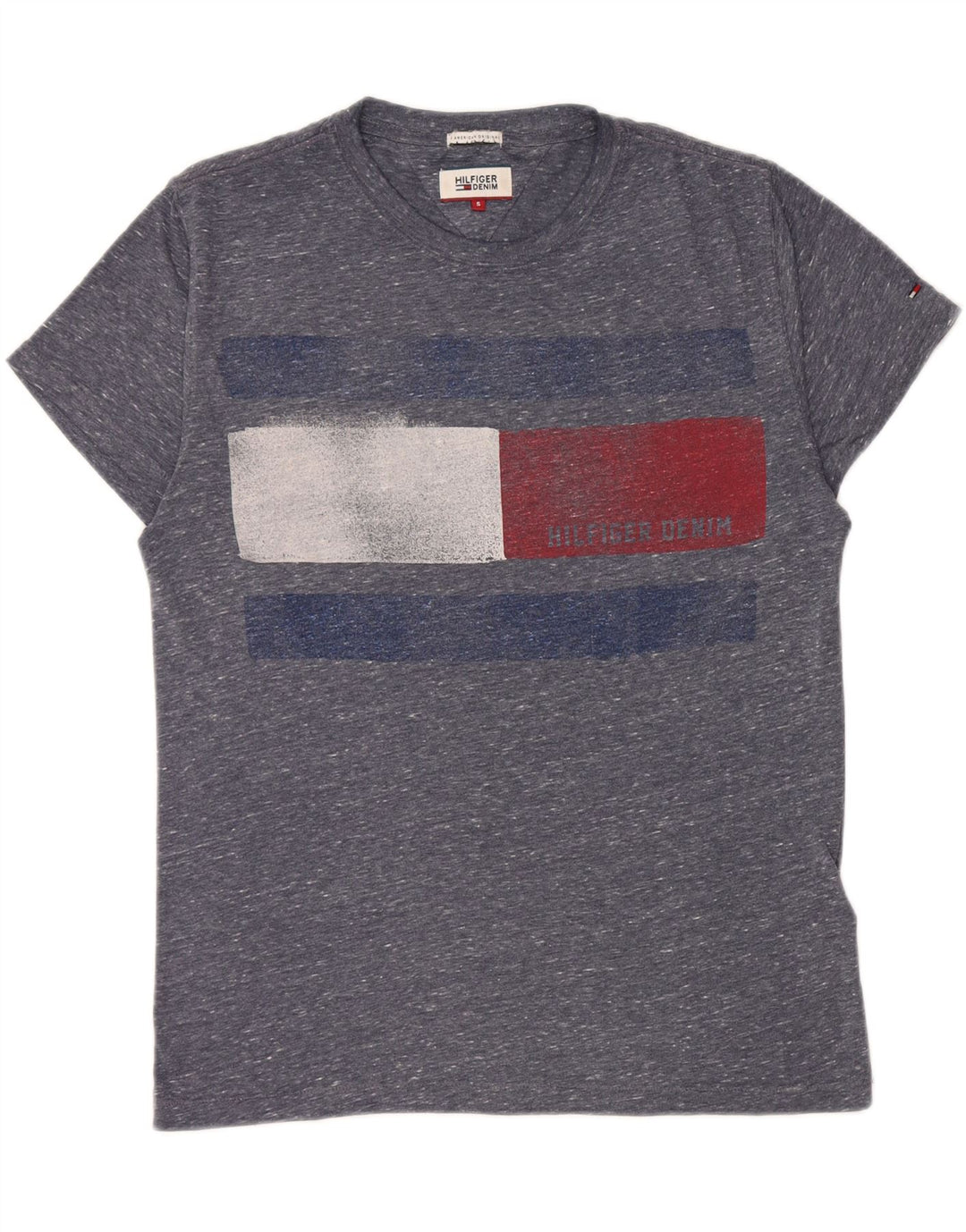 TOMMY HILFIGER T-Shirt Graphique Homme Petit Bleu Colorblock