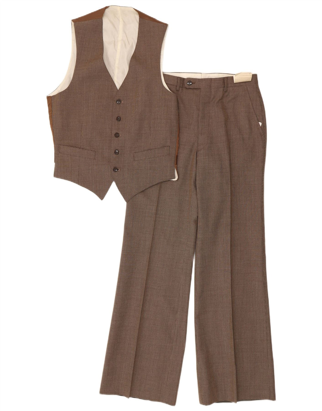 Ensemble 2 pièces vintage pour homme IT 48 Medium W28 L32 Marron