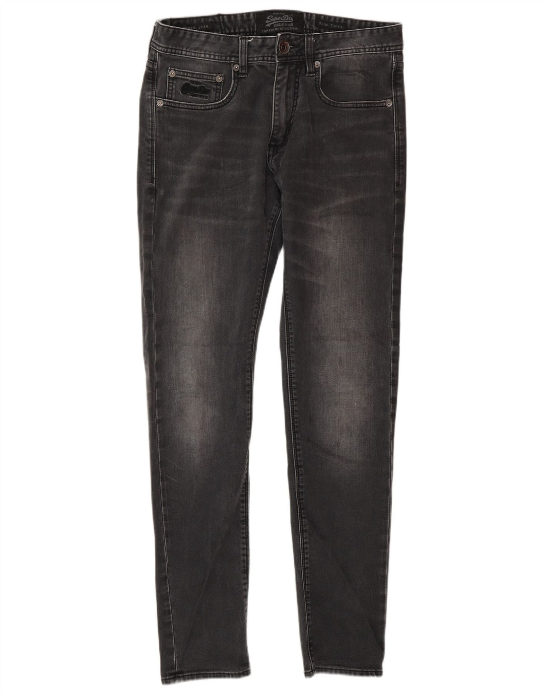 Superdry Jean Slim Tapered W30 L30 Homme Gris Coton