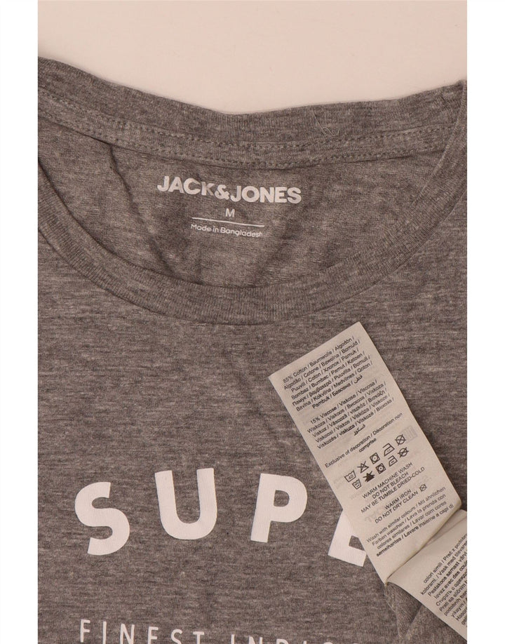 JACK & JONES T-Shirt Graphique Homme Gris Moyen Coton