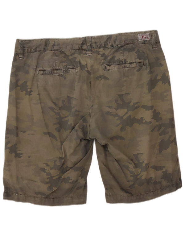 TOMMY HILFIGER Short Chino Homme W36 Large Kaki Camouflage Coton