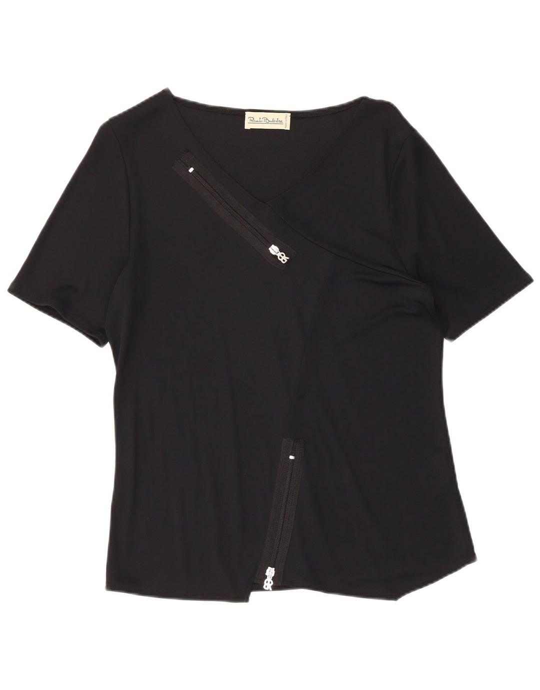 Renato Balestra T-Shirt Femme Top IT 42 Moyen Noir Viscose