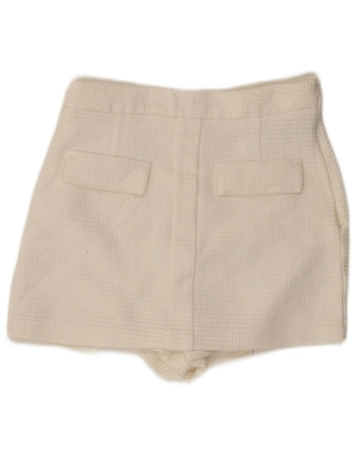 Zara Short décontracté pour femme moyen W28 en coton blanc