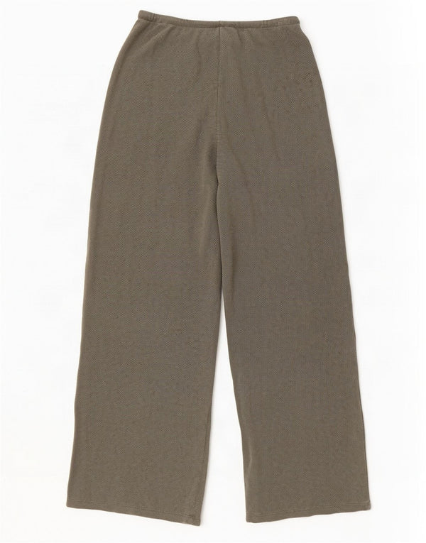 Zara Pantalon de survêtement large pour femme UK 8 Small Kaki Coton