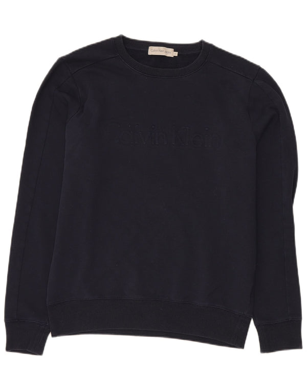 CALVIN KLEIN JEANS Sweat-shirt graphique pour homme Small Bleu marine
