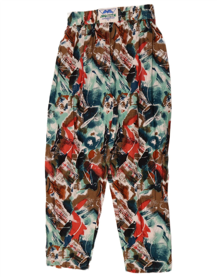 Avant Garde Pantalon décontracté à motif abstrait pour femme W30 L28 multicolore