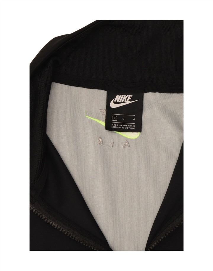 NIKE Sweat-shirt graphique à col zippé pour hommes, grand color block gris