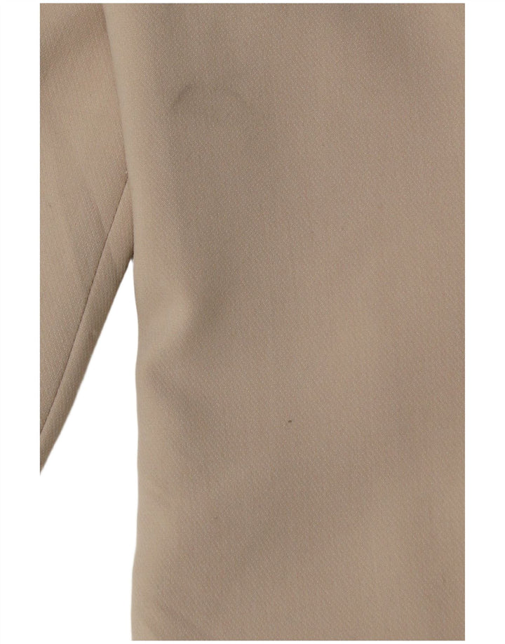 ZARA Femme Blazer Double Boutonnage Veste UK 10 Petit Beige Polyester