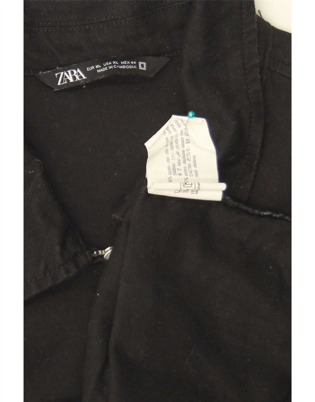 Zara Veste Bomber Homme UK 42 XL Coton Noir