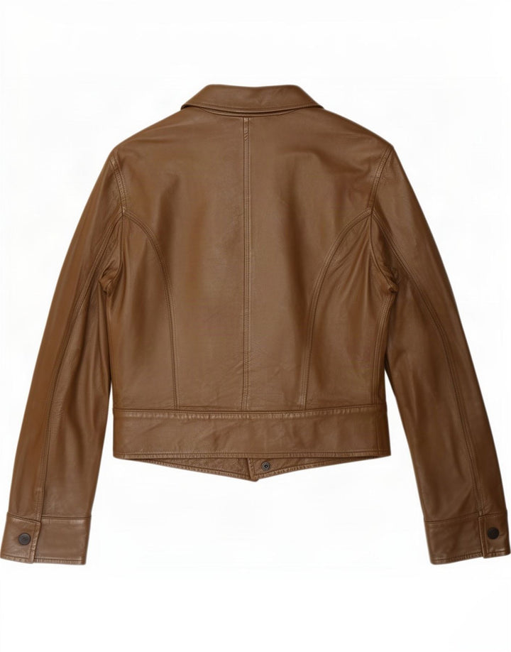 MONTANA Veste en Cuir Femme IT 44 Marron Moyen