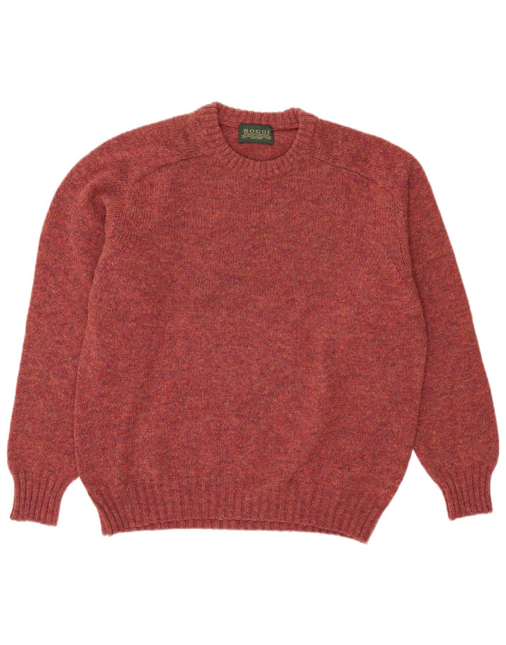 Boggi Pull à col rond pour homme en laine marron moyen