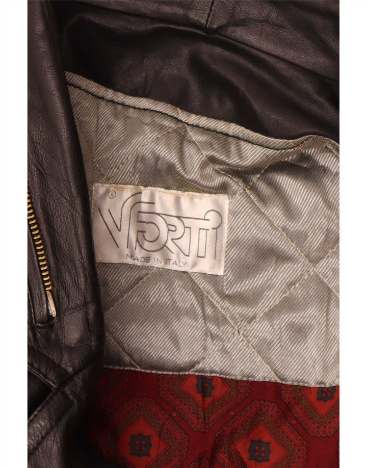 veste en cuir homme vintage IT 50 Grand Noir