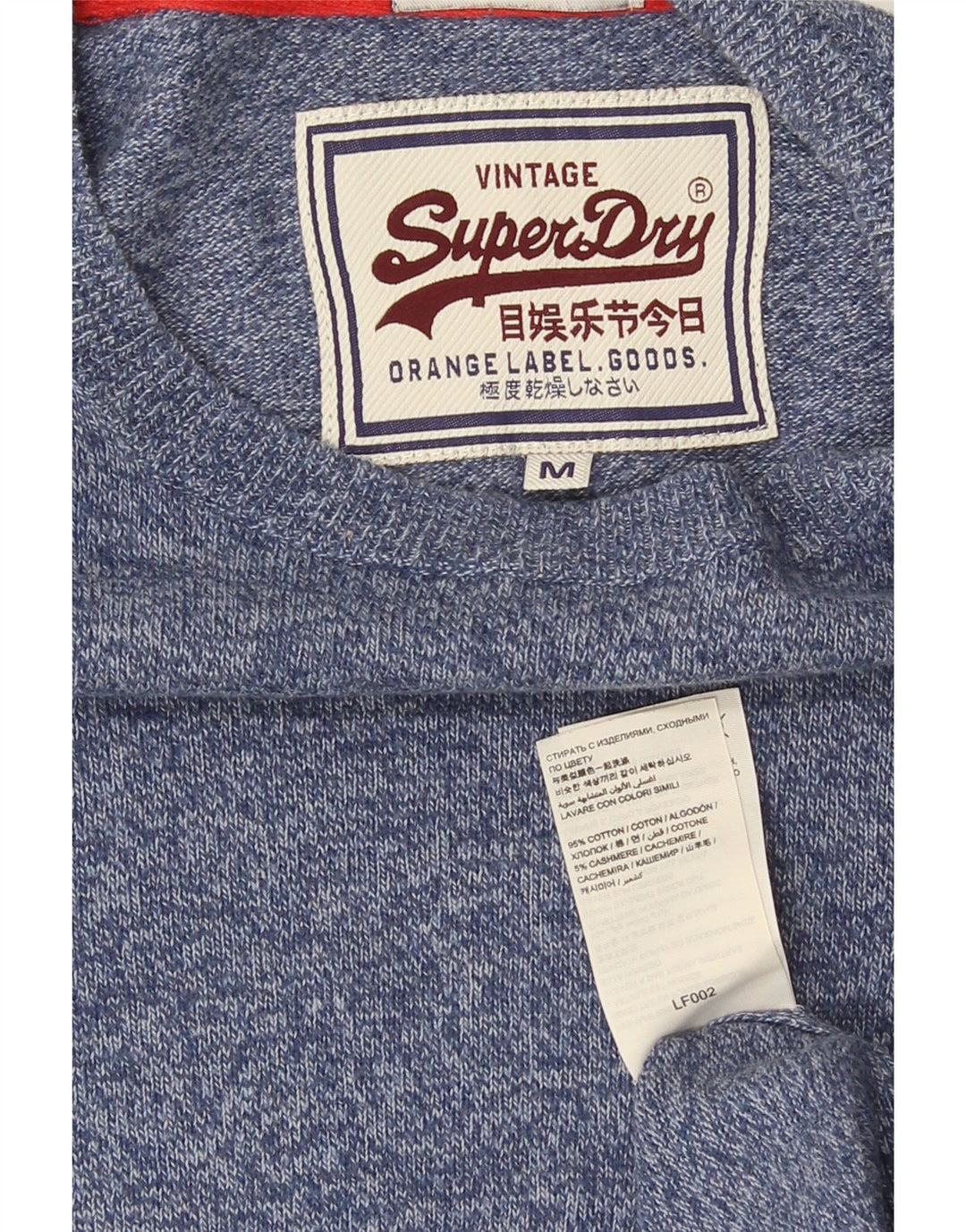 Superdry Pull Jersey Ras du Cou Homme Bleu Moyen Moucheté Coton