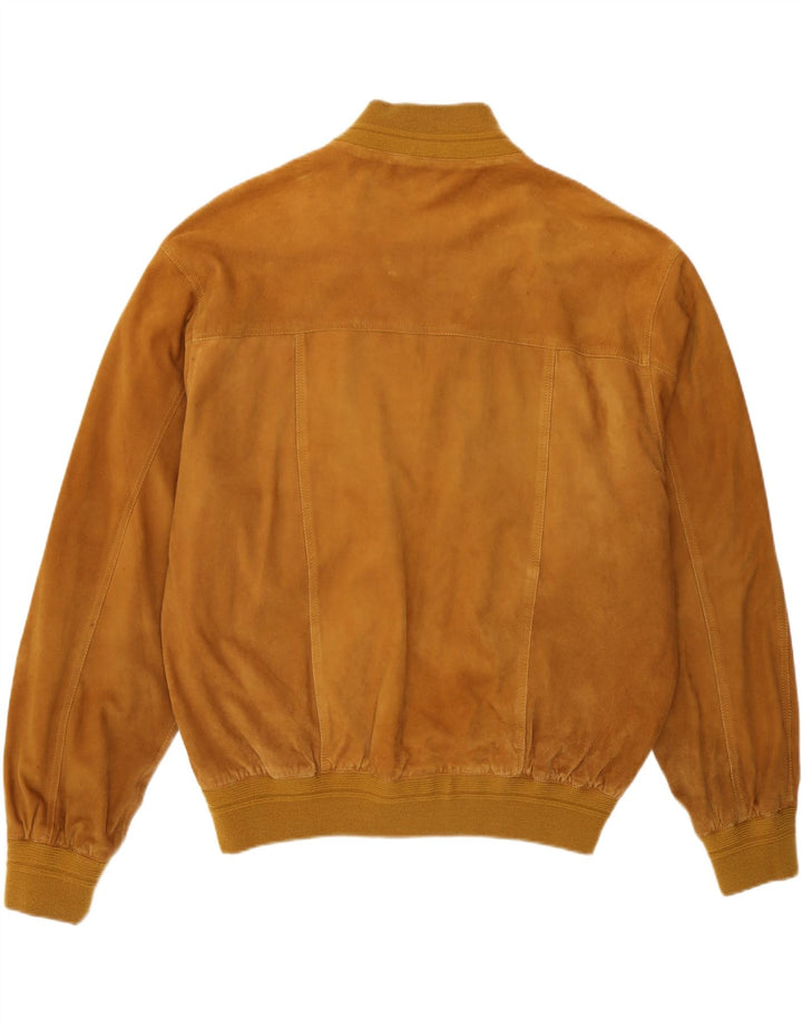 Veste Bomber En Daim Vintage Homme IT 52 XL Cuir Beige