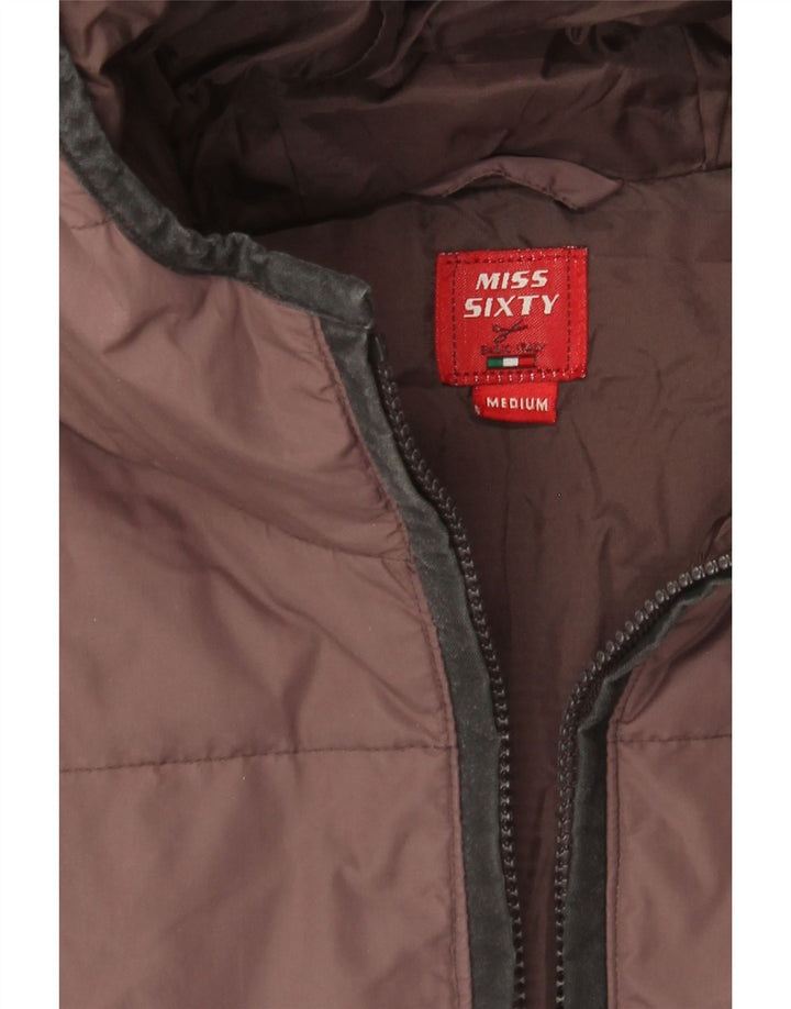 Miss Sixty Manteau rembourré à capuche pour femme UK 14 Violet moyen