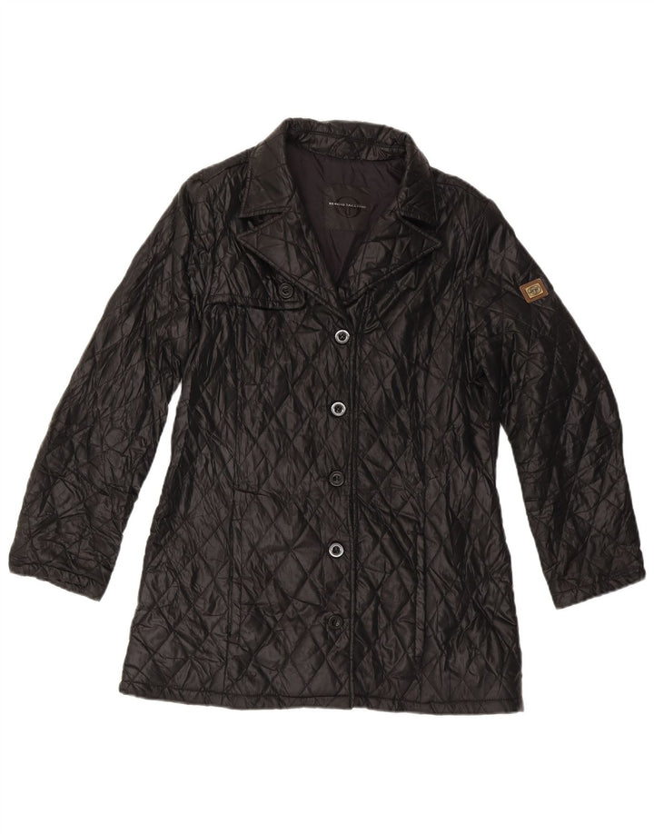SERGIO TACCHINI Womens Quilted Jacket UK 14 Medium Black