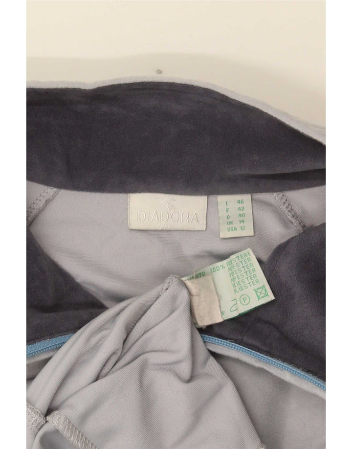 Diadora Veste de survêtement pour femme UK 14 Large Gris Polyester