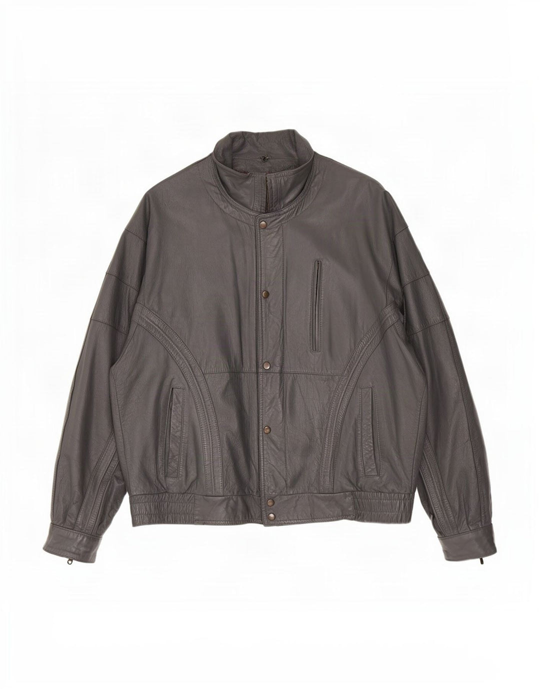 veste en cuir homme vintage IT 50 Grand Noir