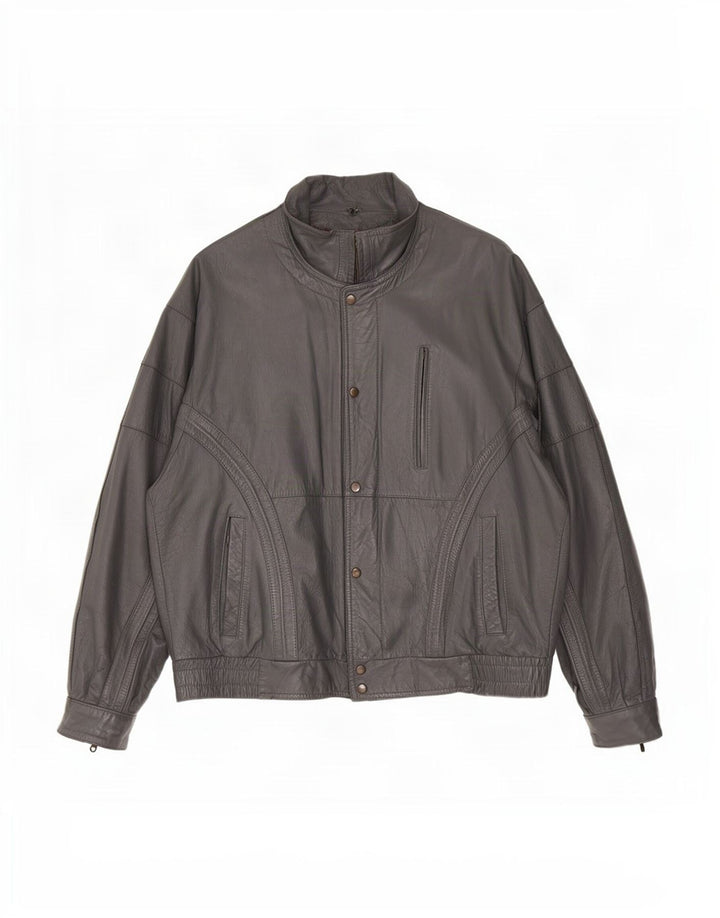 veste en cuir homme vintage IT 50 Grand Noir