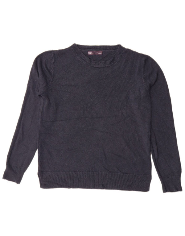 Marks & Spencer Pull à col rond pour femme UK 12 Bleu marine moyen