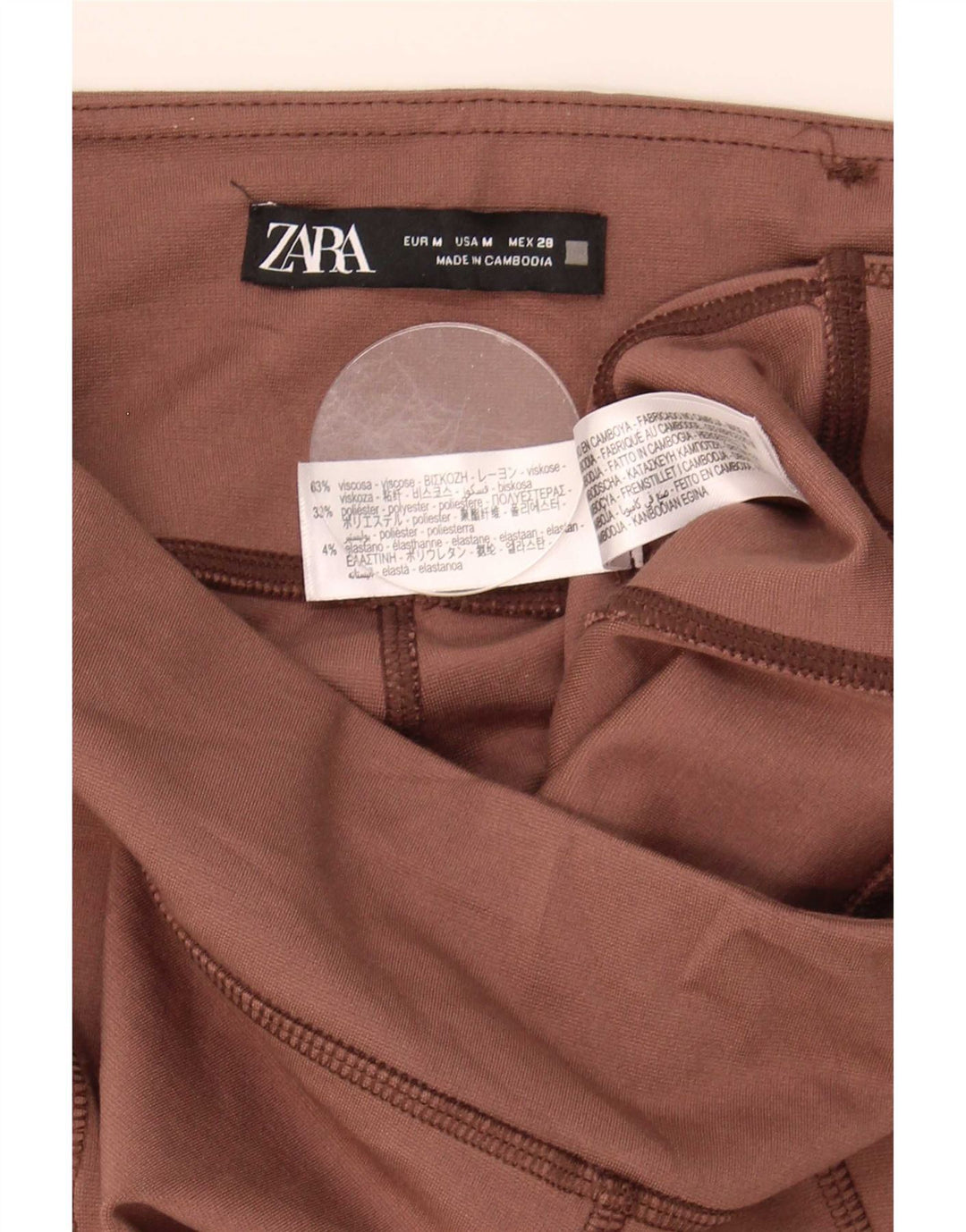 Zara Legging Femme Moyen W28 L29 Marron Viscose