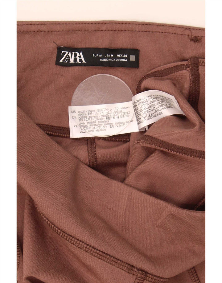 Zara Legging Femme Moyen W28 L29 Marron Viscose