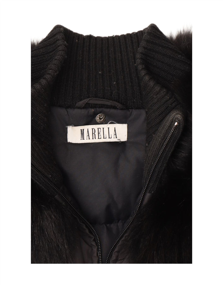 MARELLA Womens Padded Jacket UK 12 Medium Black Vintage Marella and Second-Hand Marella from Messina Hembry 