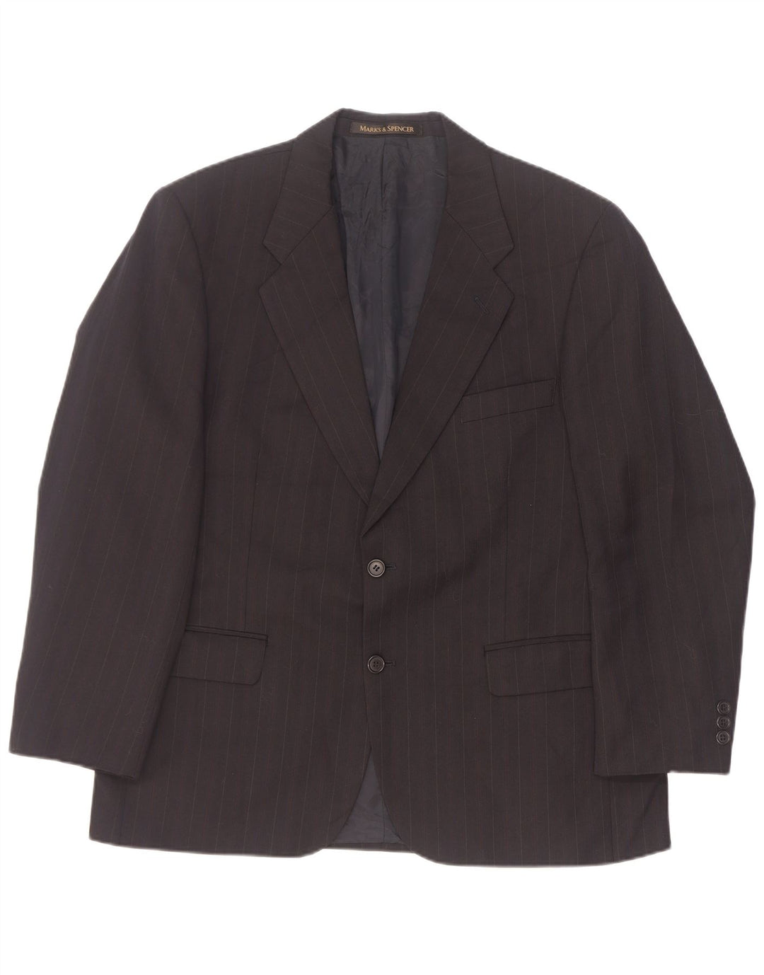 Marks & Spencer Veste blazer à 2 boutons pour homme EU 52/54 4XL Noir à fines rayures