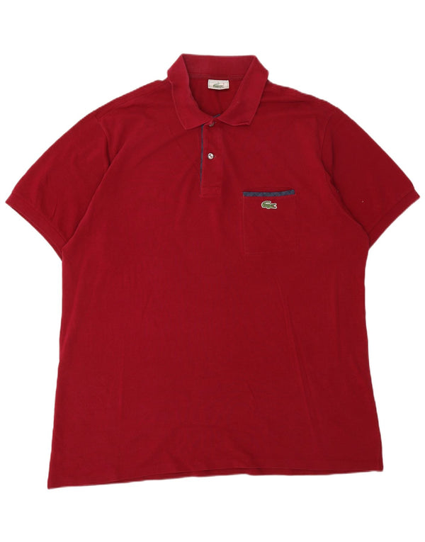 LACOSTE Mens Polo Shirt Size 6 XL Red Cotton