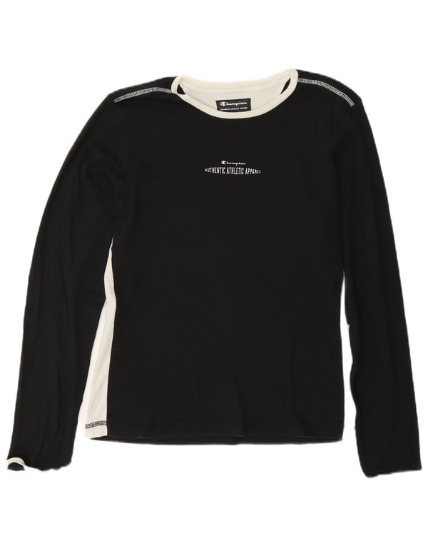 Champion Haut Graphique Femme Manches Longues UK 18 XL Noir Coton Sports